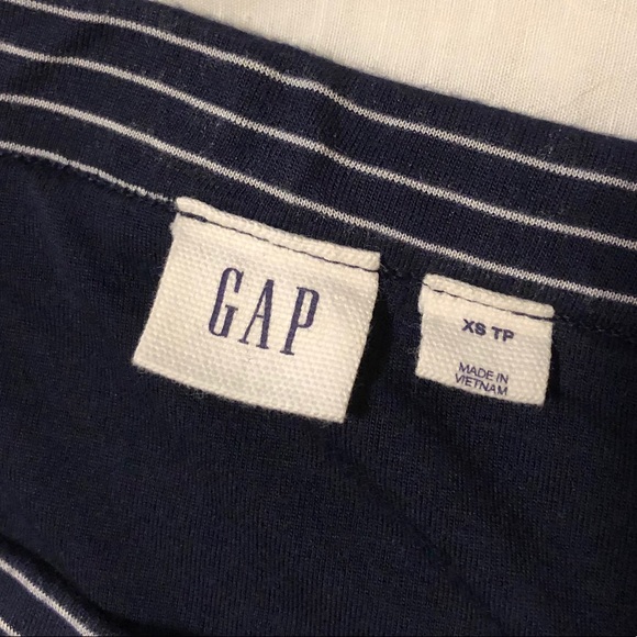 Gap Navy/White Striped Off-The-Shoulder Top - Picture 3 of 3